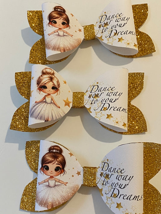 Dance your way to your dreams hair bow